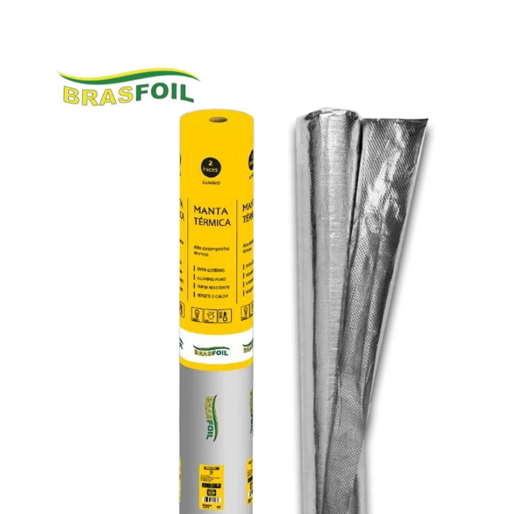 Manta Térmica 2 Faces Para Telhado Brasfoil Residencial Light 50 M² 1,20x41,67